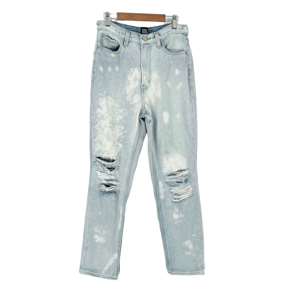 BDG‎ Slim Straight Distressed Bleach Light Wash Blue Jeans Size 27